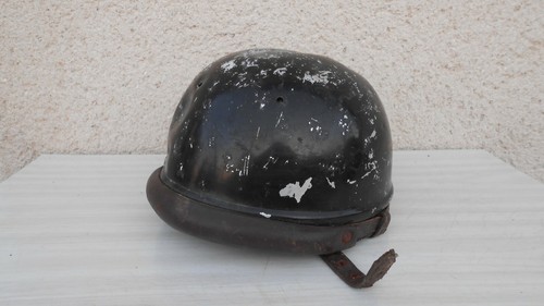 Ancien casque bol cuir et - ancien, /